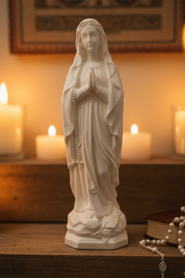 3D Printed Virgin Mary Statue – PLA Catholic Home Decor – Praying Our Lady Figurine – Religious Gift