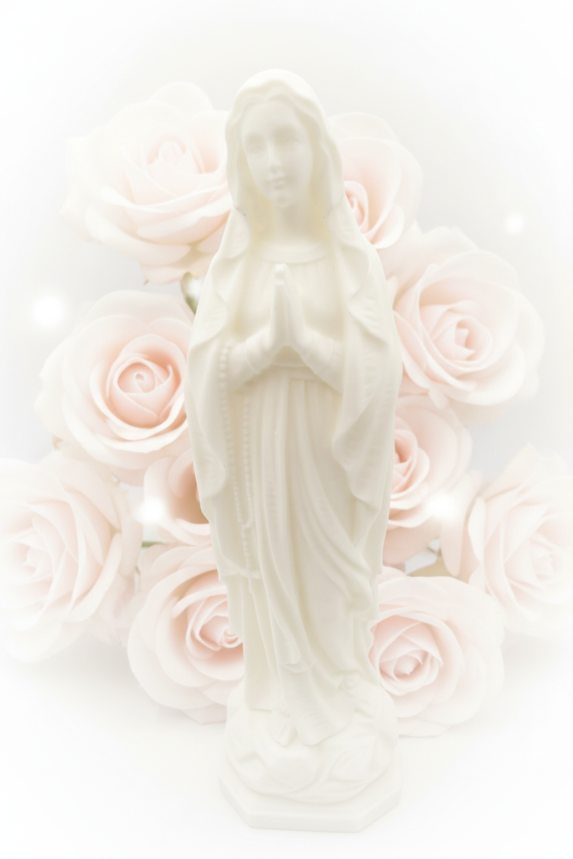 3D Printed Virgin Mary Statue – PLA Catholic Home Decor – Praying Our Lady Figurine – Religious Gift