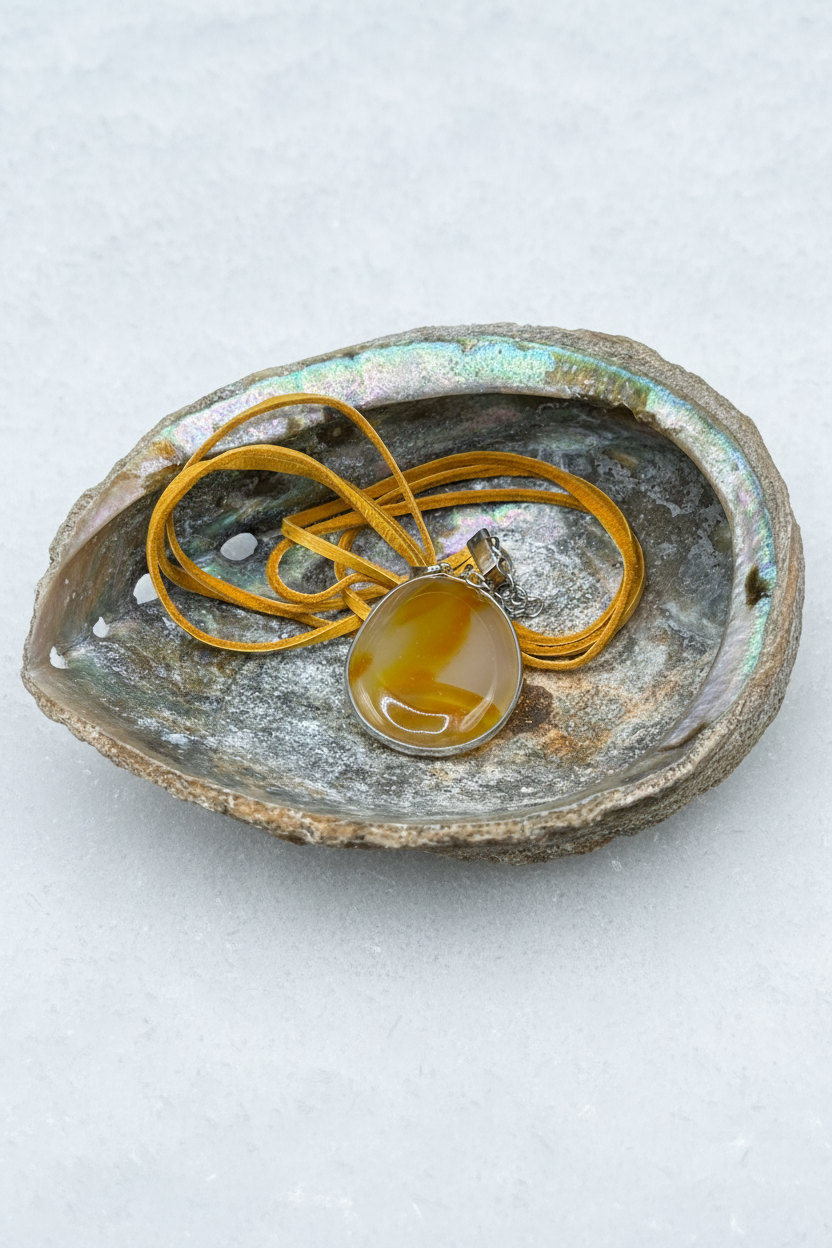 Golden Hour Agate Pendant Necklace