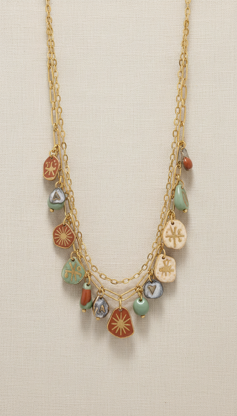 Turquoise Amulet Layered Necklace