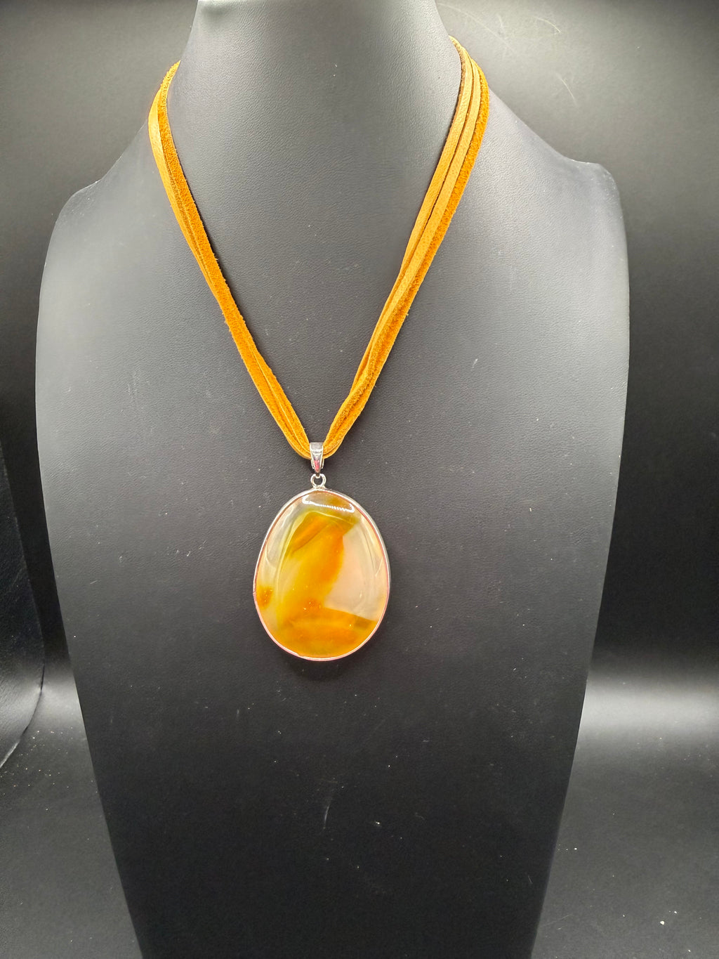 Golden Hour Agate Pendant Necklace