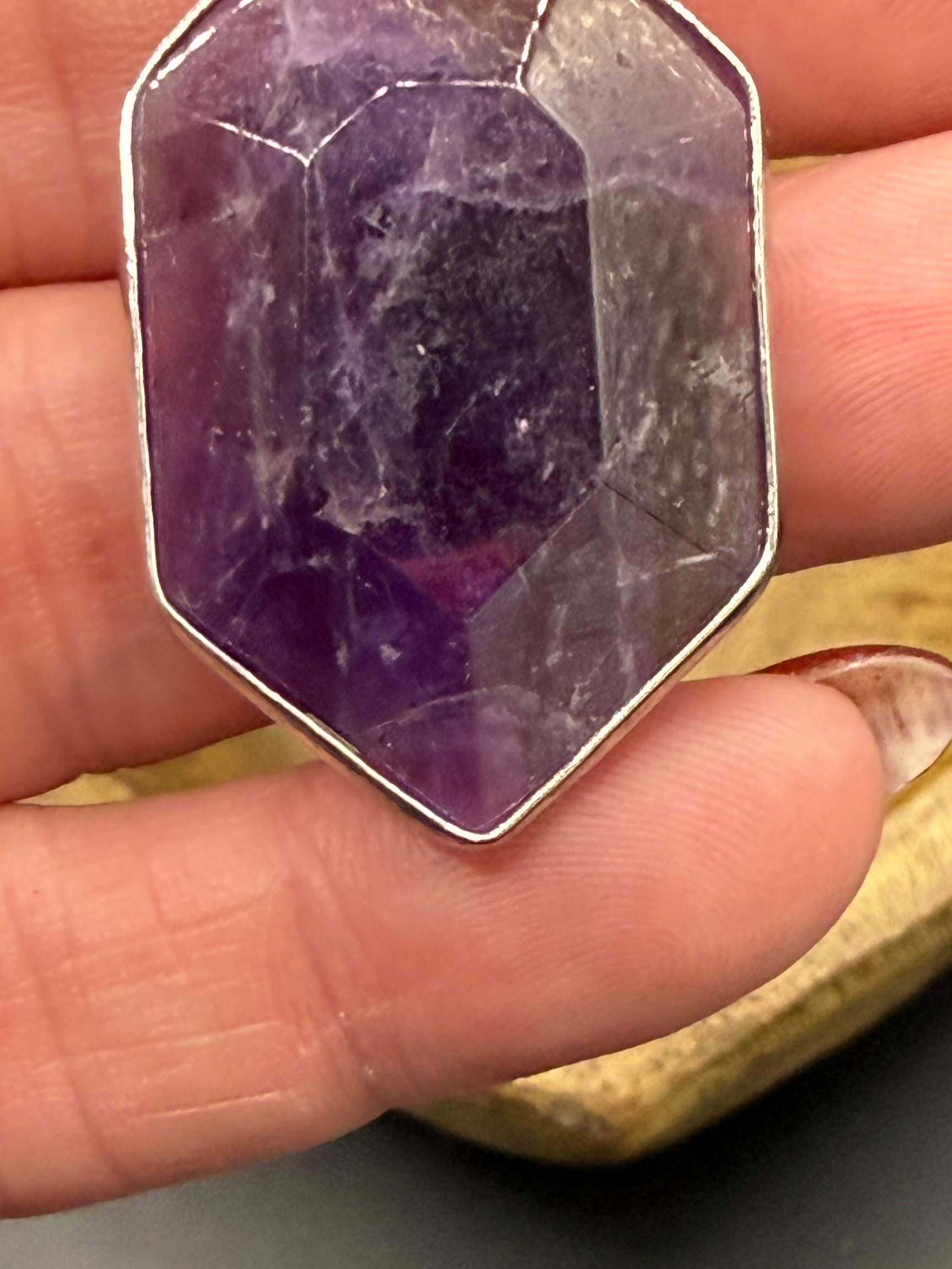 Raw Amethyst Crystal Pendant Necklace | Boho Multi-Strand Cord