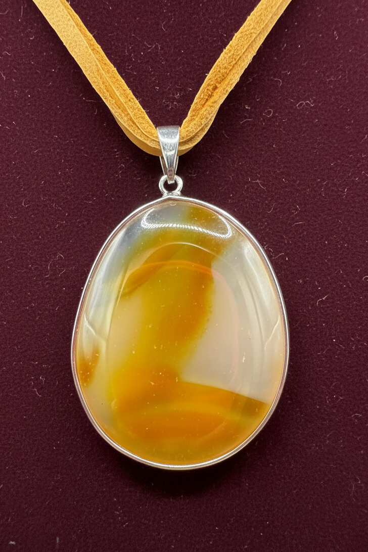 Golden Hour Agate Pendant Necklace