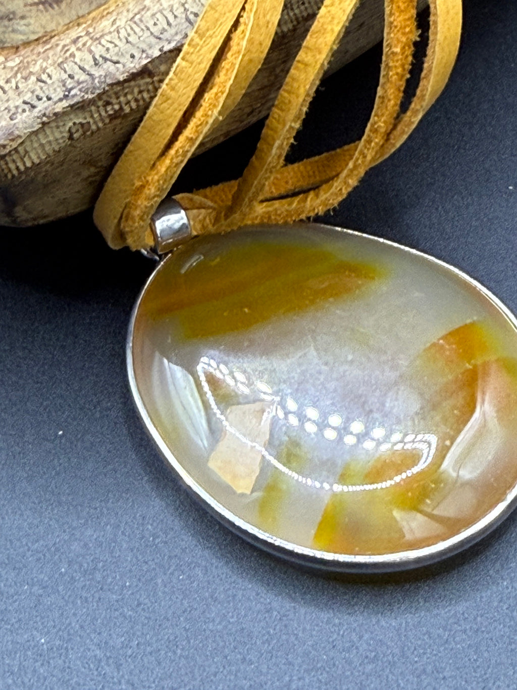 Golden Hour Agate Pendant Necklace