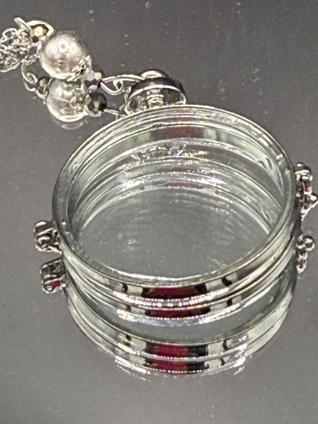 Vintage Style Magnifying Glass Necklace, Silver Monocle Pendant, Steampunk Cosplay Accessory