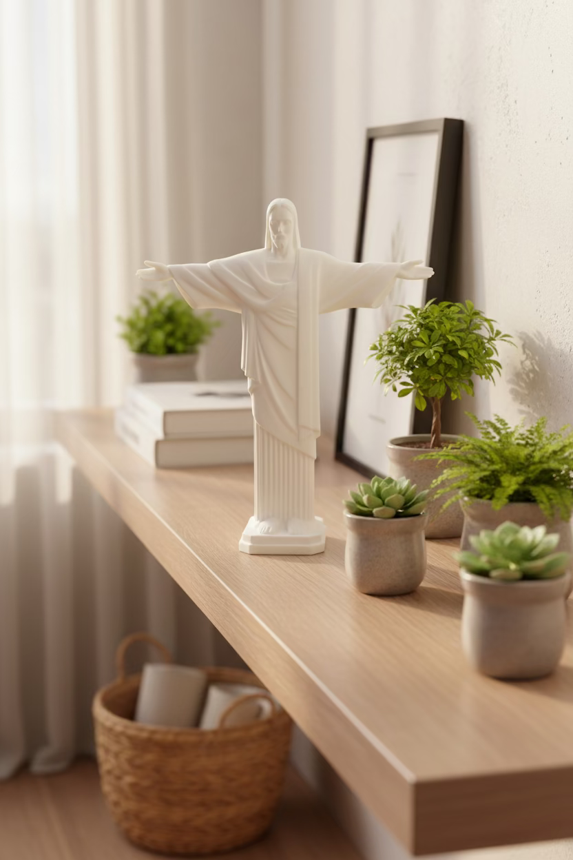 Christ the Redeemer 3D Printed Figurine | Jesus Statue Home Decor