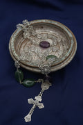 Clear Crystal Rosary, Natural Stone Our Father Beads, Holy Family Center