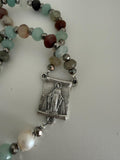 Title: Earth and Sea Natural Stone Rosary with Triple Nail Crucifix